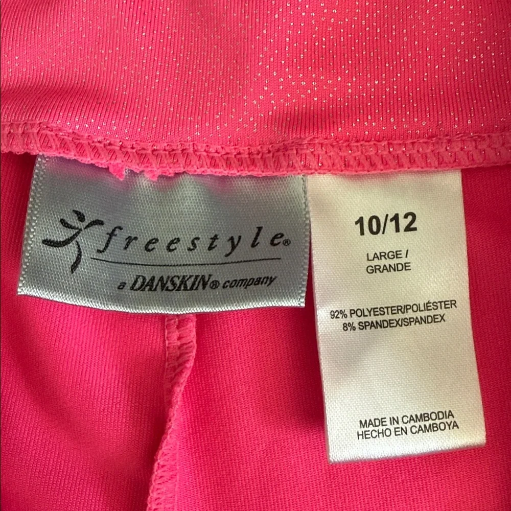 {Danskin} Freestyle | Shimmer Gymnastics Leo Shorts Coral Pink (L 10/12)
